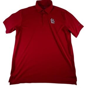 Columbia Golf Polo St Louis Cardinals Shirt Mens L Large Red Performance Logo